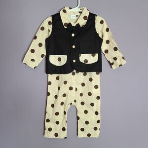 PatPat Onsie With Vest And Bow Tie